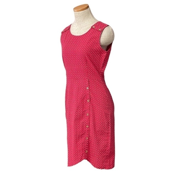 Mata Traders Dress Sleeveless Red White Dots Buttons Size XS - Picture 2 of 16
